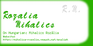 rozalia mihalics business card